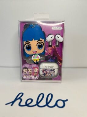 K-Pop Themed Blue Character Wireless Earbuds with Charging Case